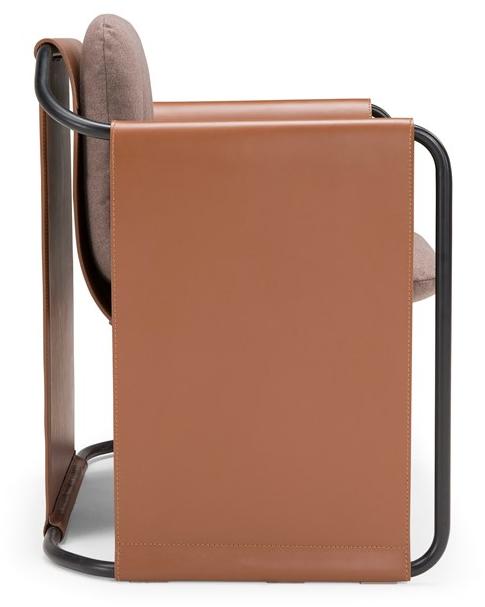 AMURA Кресло из кожи и ткани с подлокотниками sun-id-1513902 - Вид №2