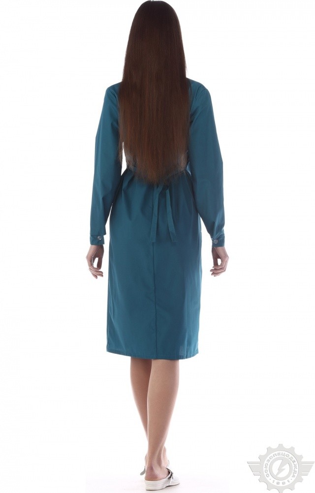 63261 Халат "Золушка" бирюза  Одежда для обслуживающего персонала  размер 48/158-164 Спецодежда  - Вид №9