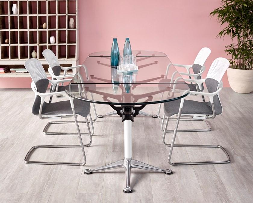 Herman Miller Раздвижной овальный стол для переговоров из алюминия и стекла Burdick sun-id-1352413 - Вид №5