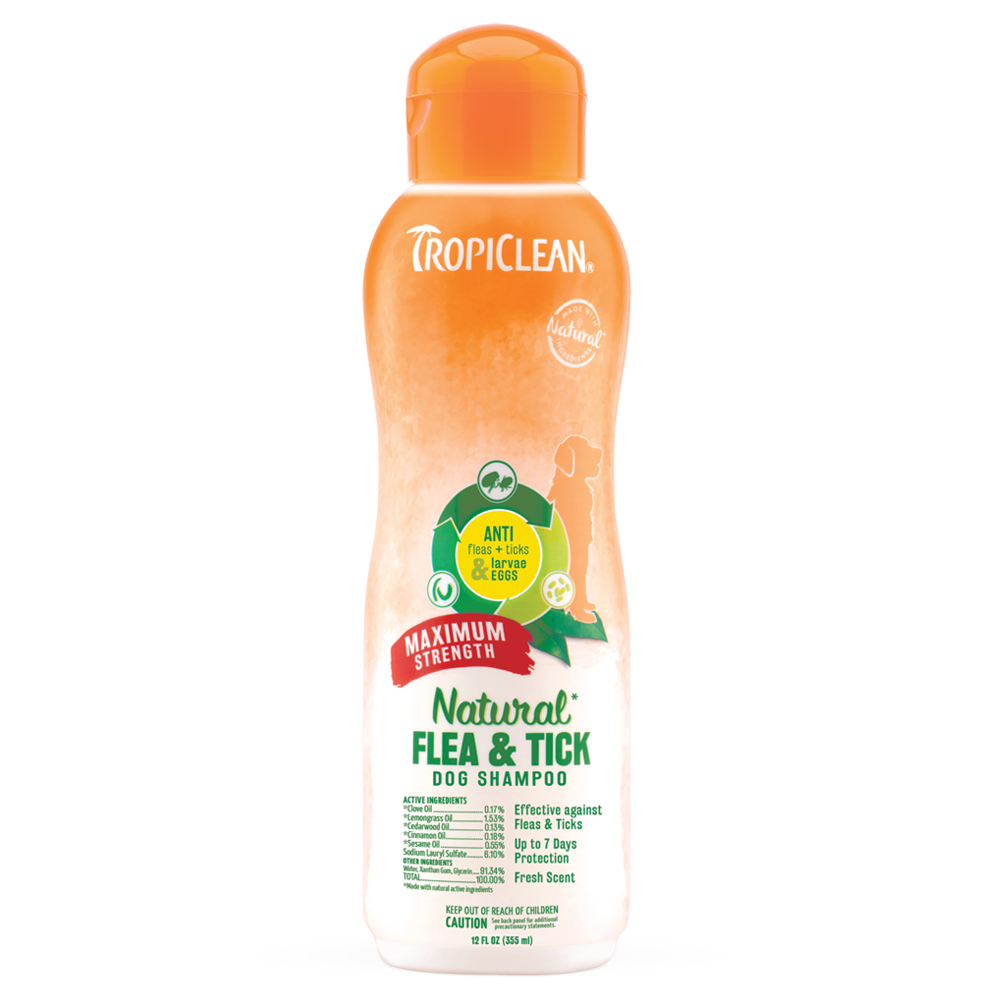 ПР0059136 Шампунь для собак от блох и клещей "Максимальная защита" 355мл TROPICLEAN 