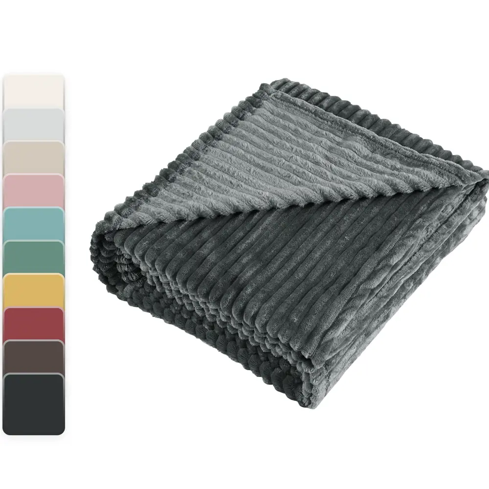 INSPIRE Плед Line Paris 2 - уютный велсофт графитового оттенка 150x200 см 89025379 STLM-1033367