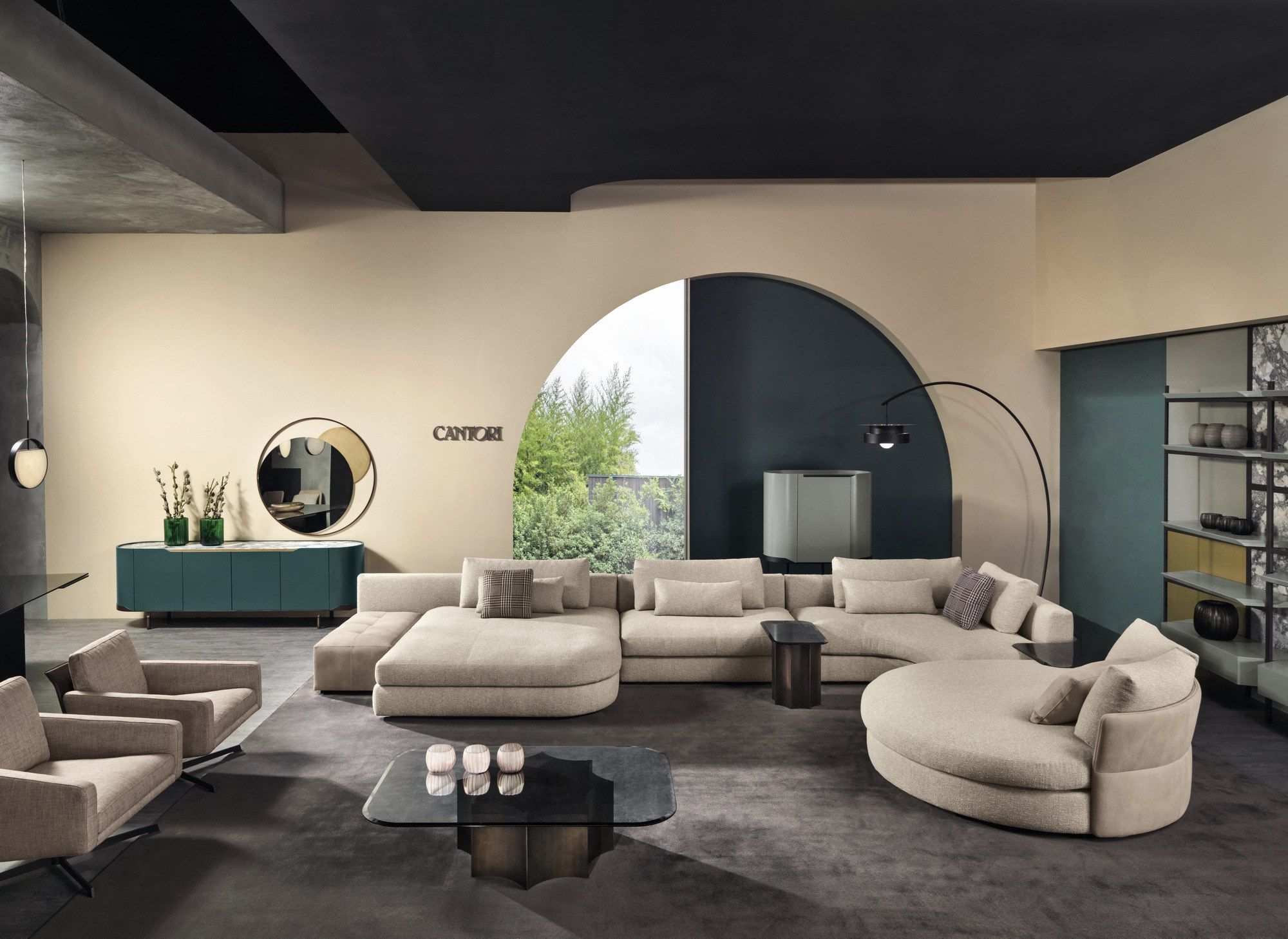 Высокий прямоугольный стол из стали и стекла Cantori FLORIO ARCH-00015639 - Вид №1