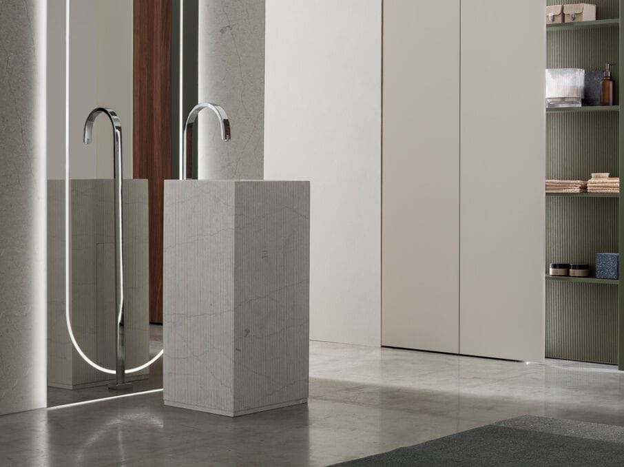 Каррарский мрамор отдельно стоящий квадратный умывальник ARCOM Монолит ARCH-00148081