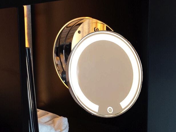 Золото отделка стены утопленное круглое увеличительное зеркало Spekkio Pulsar-R ARCH-00108573