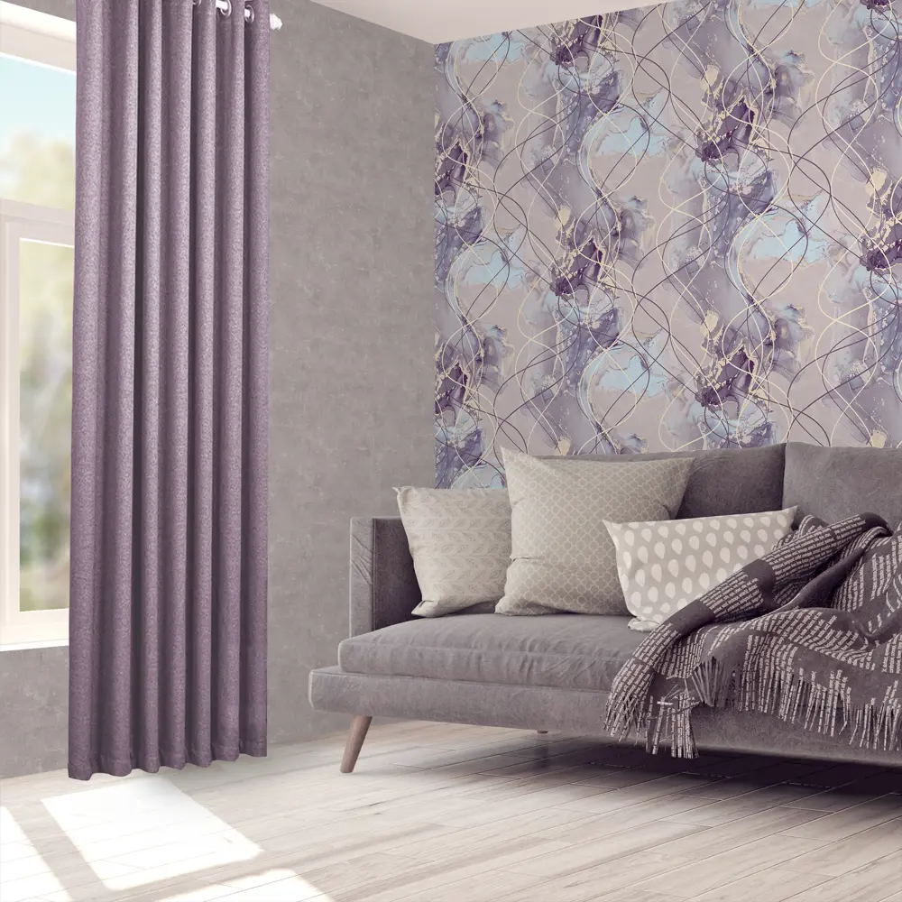 Обои флизелиновые Victoria Stenova Ocean фиолетовые 1.06 м 989834 82748650 STLM-2069899 - Вид №3