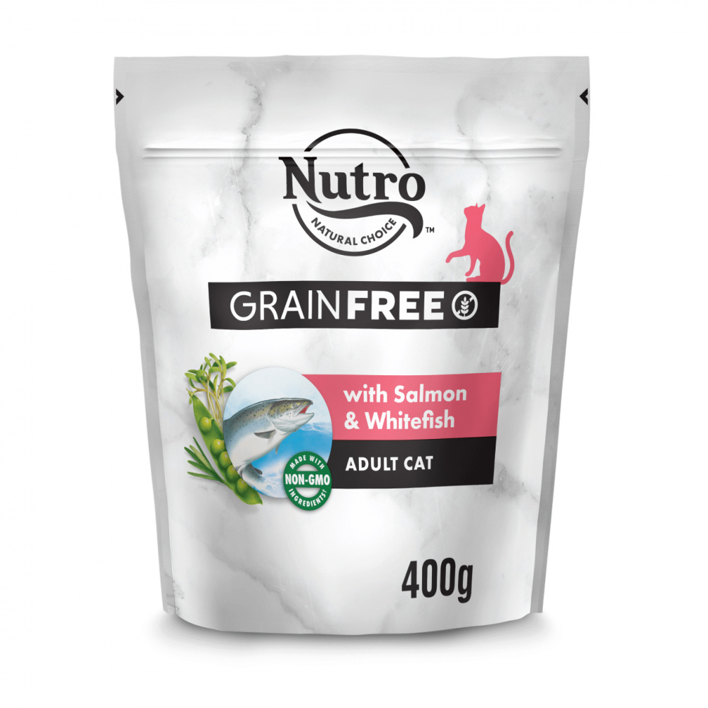 ПР0059465 Корм для кошек с лососем, белой рыбой и экстрактом розмарина сух. 400г NUTRO 