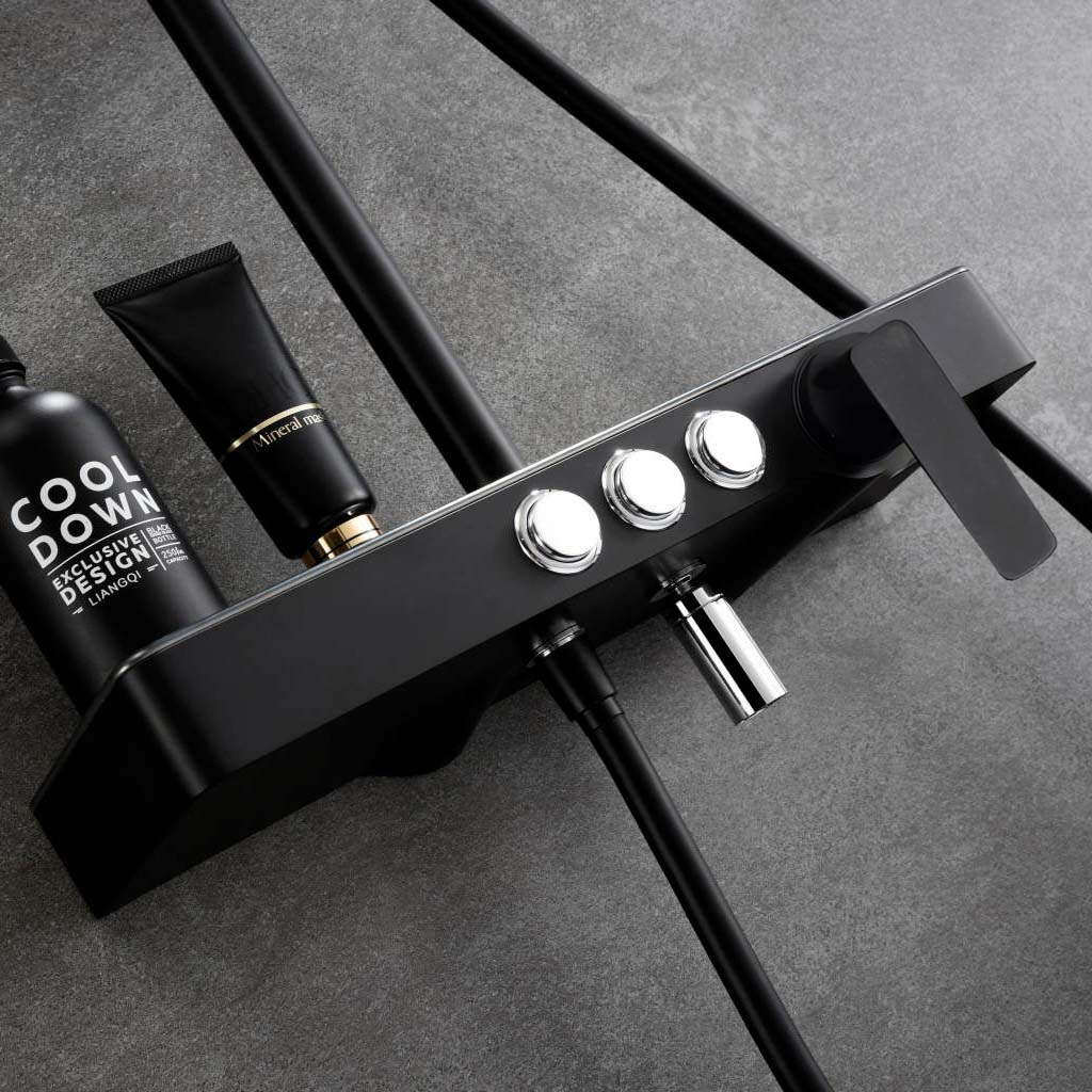 Душевая система MELANA-610501B MALE нерж.сталь, с тропическим душем, лейкой F610501B MALE - Вид №3