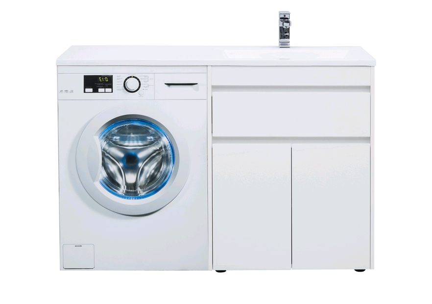 Тумба с раковиной Aquanet Токио 130 R белый (напольная, 1 ящик, 2 дверцы) 0023774600235502 - Вид №7