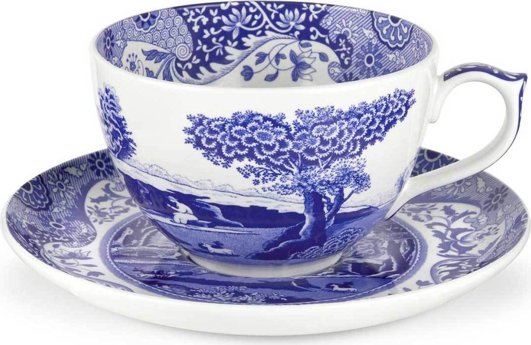 10574054 Spode Чашка для завтрака с блюдцем Spode "Голубая Италия" 560мл Фаянс 