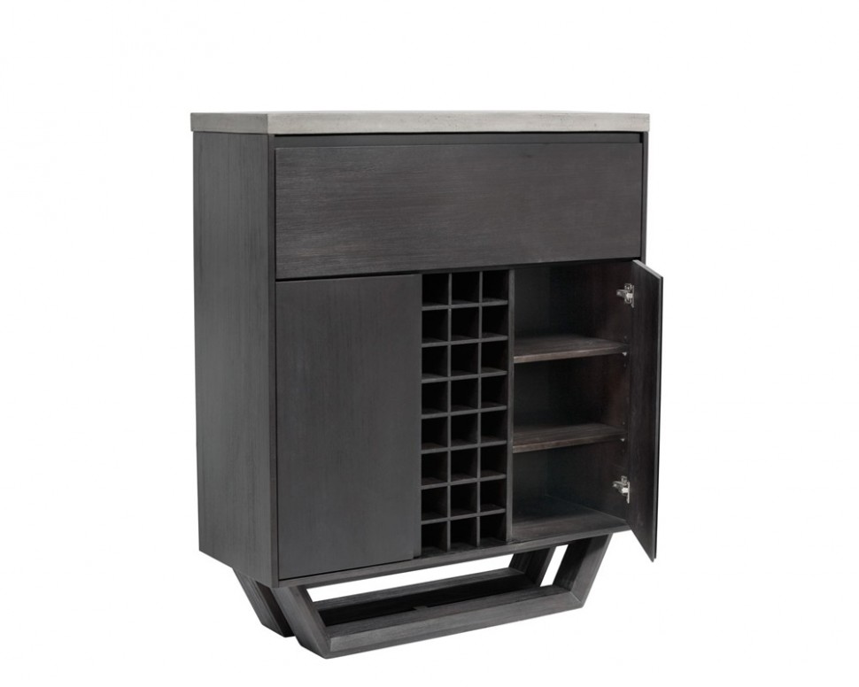 Барный шкаф с откидной полкой и полками для вина черный Techno Top ICON DESIGNE  178151 Коричневый  - Вид №3
