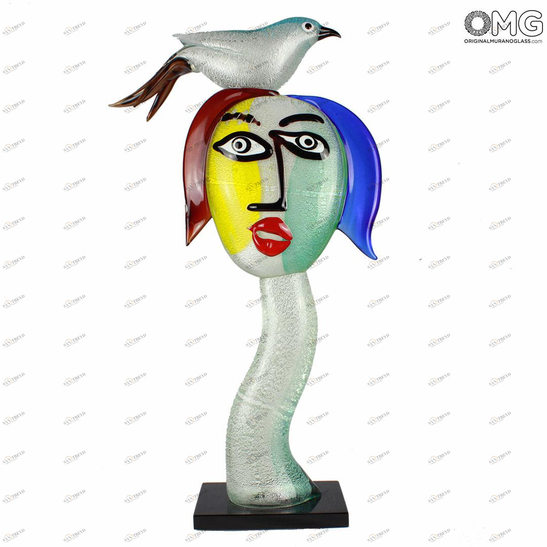 378 ORIGINALMURANOGLASS Скульптура Женщина-Весна - по мотивам Пикассо -автор Alessandro Barbaro - муранское стекло OMG 30 см PICASSO