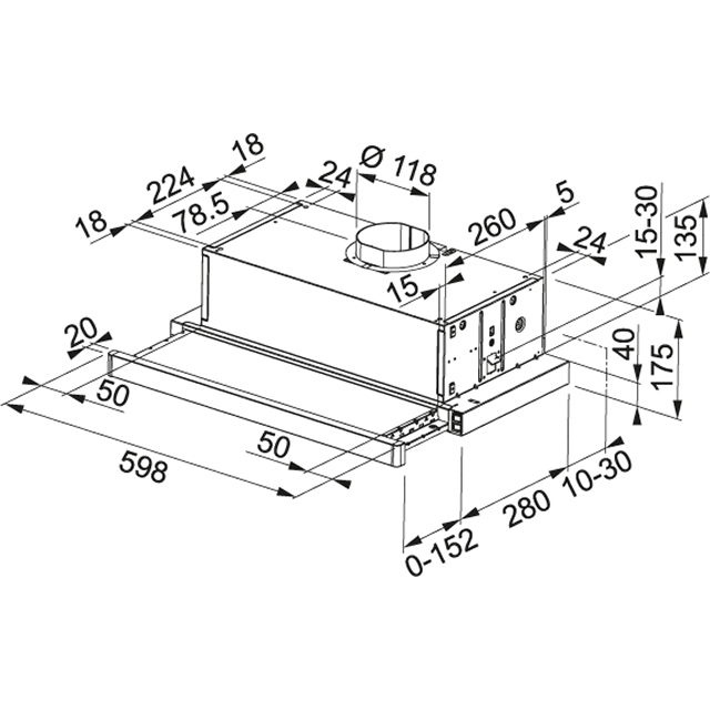Вытяжка  FTC 601 GR XS Franke Telescopic Inox FTC 601 GR XS Нержавеющая сталь  - Вид №1