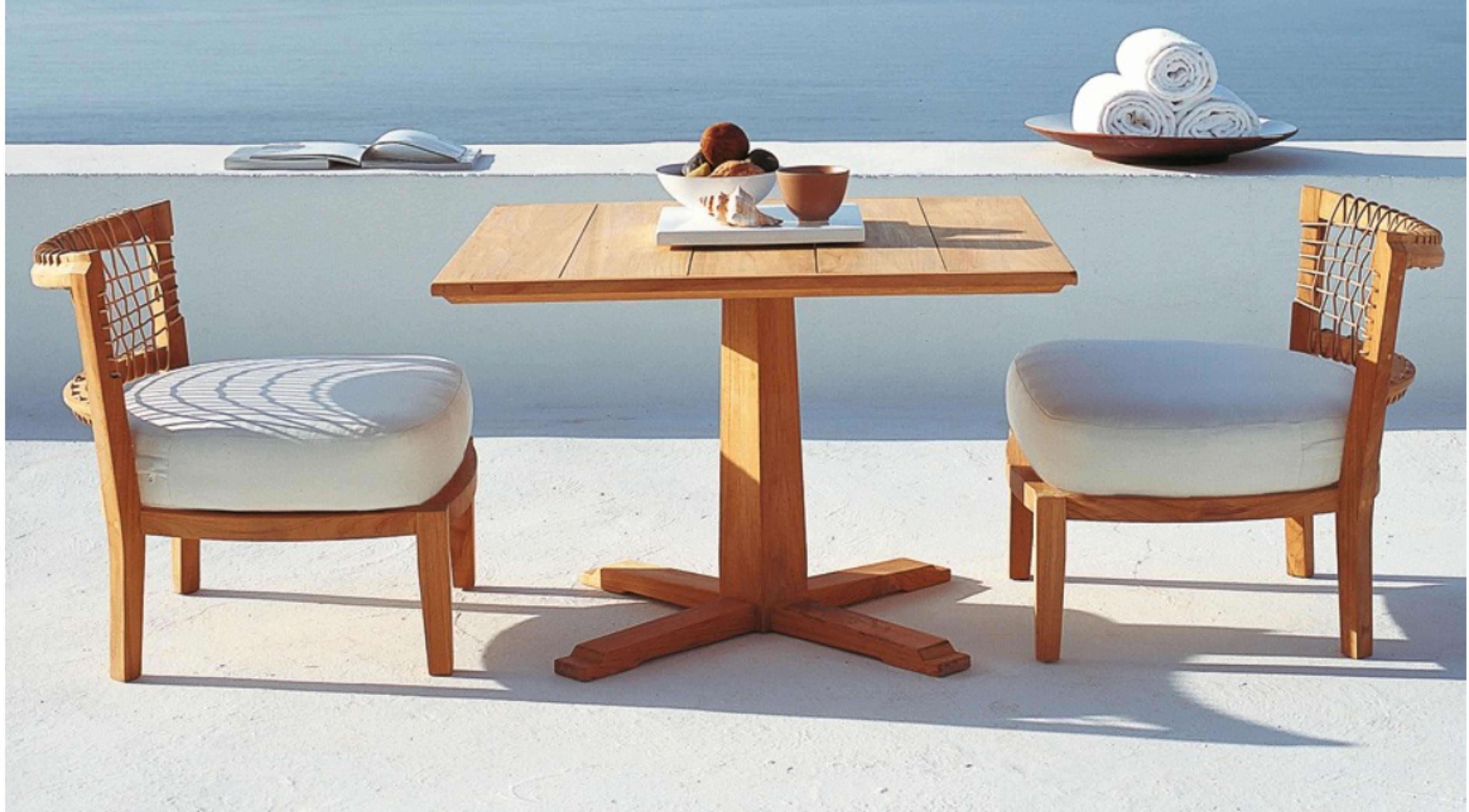 Стул из тикового дерева и подушка из акриловой ткани Unopiù Synthesis ARCH-00029367 - Вид №2