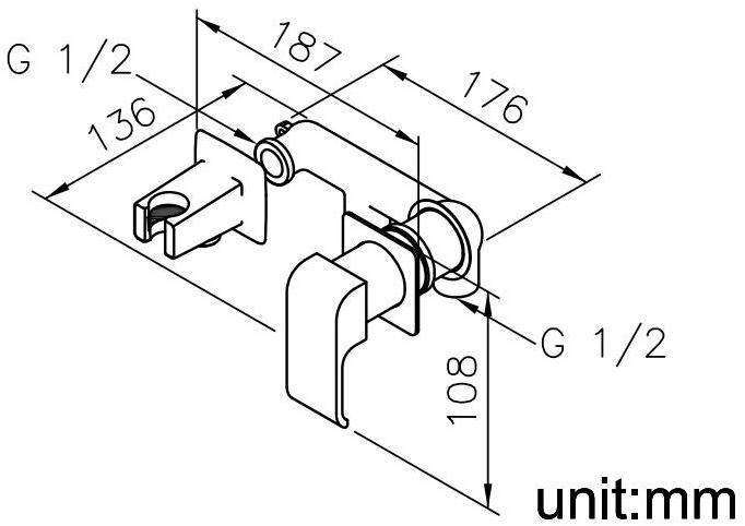 JUSTIME Смеситель для душа, однорычажный, из хромированной латуни Dragon sun-id-1431595 - Вид №1