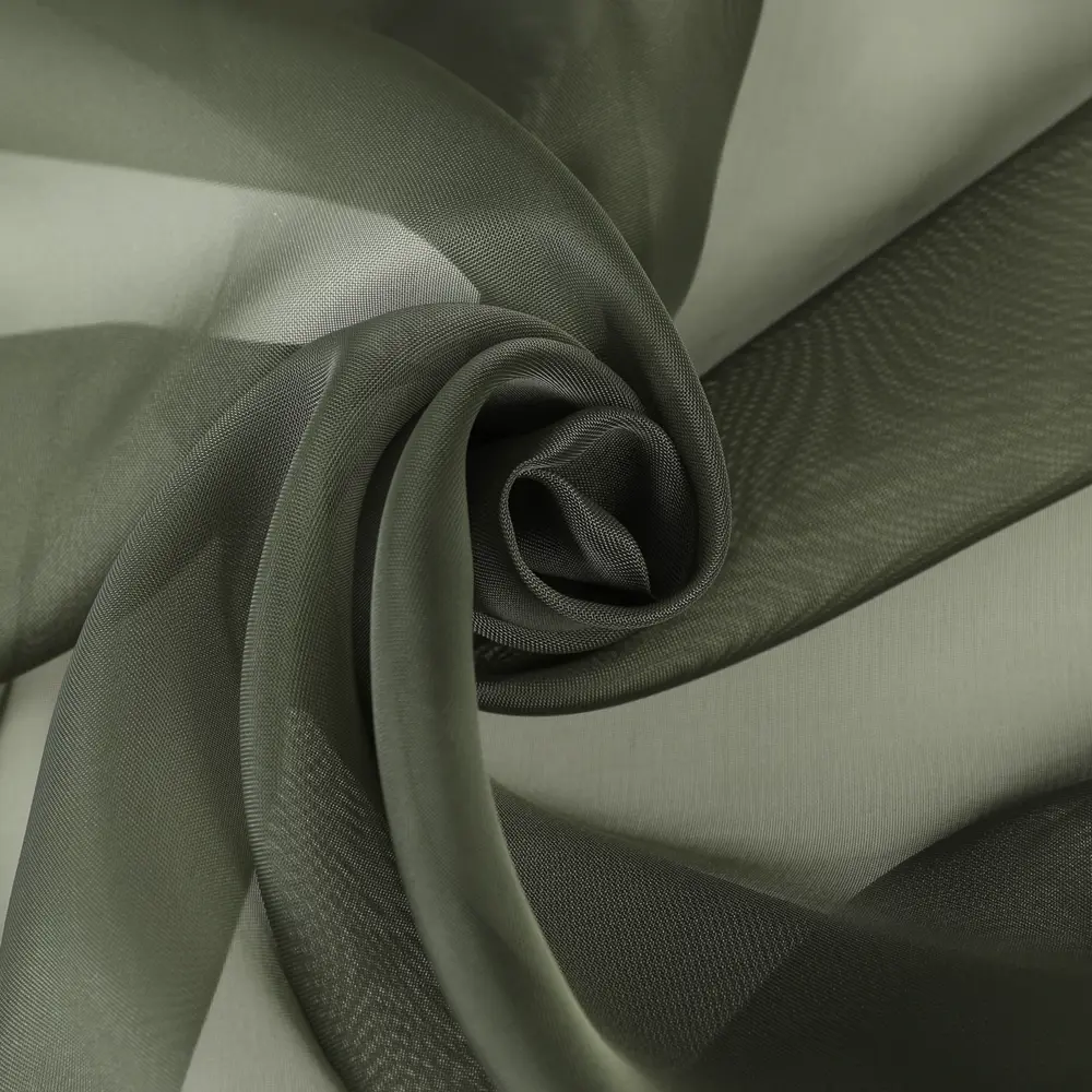 INSPIRE Polyone Forest - Тёмно-зелёный тюль на ленте 300×280 см 89297638 STLM-1496909 - Вид №1