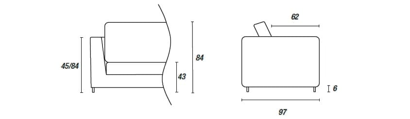 2-местный тканевый диван Ditre Italia PACIFIC ARCH-00069990 - Вид №9