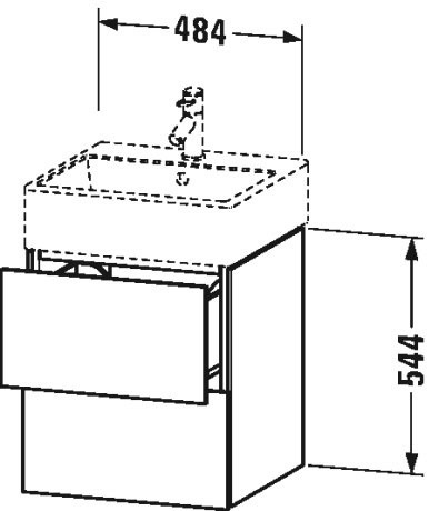 Тумбочка подвесная L-Cube #LC6274 484 x 459 мм Duravit LC627405353 - Вид №1
