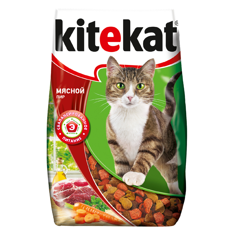 ПР0051335 Корм для кошек Мясной пир сух. 800г Kitekat 