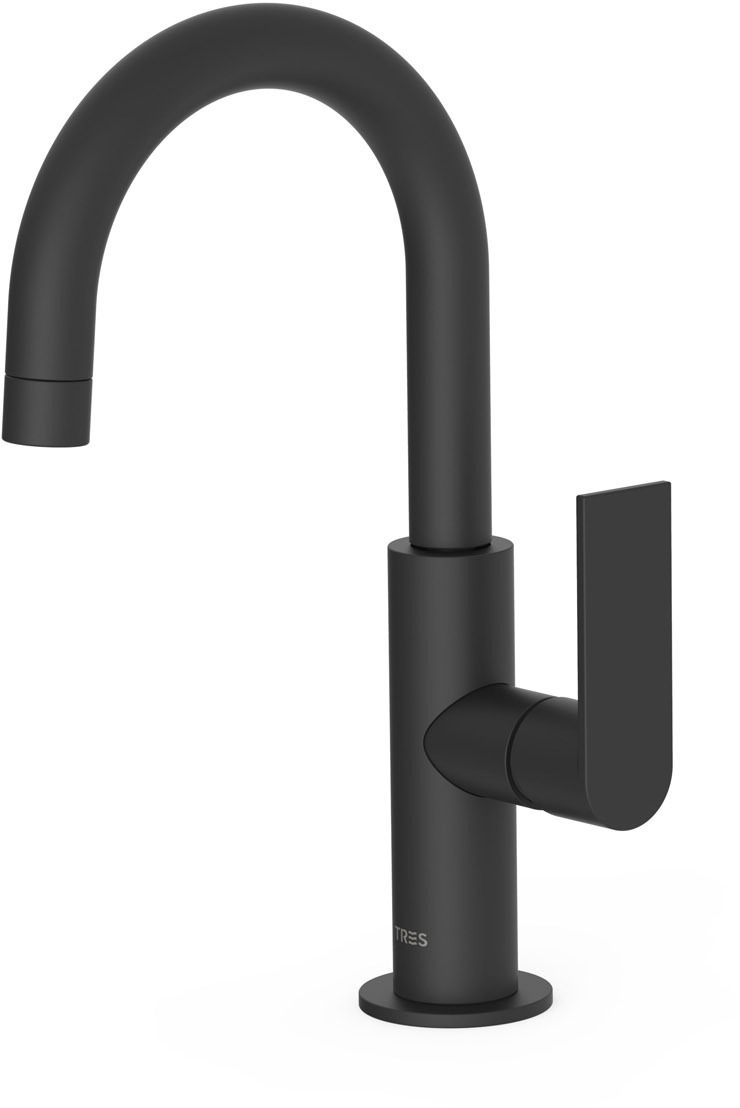 Смеситель для умывальника LOFT с одной ручкой и боковым рычагом-20020504NM TRES