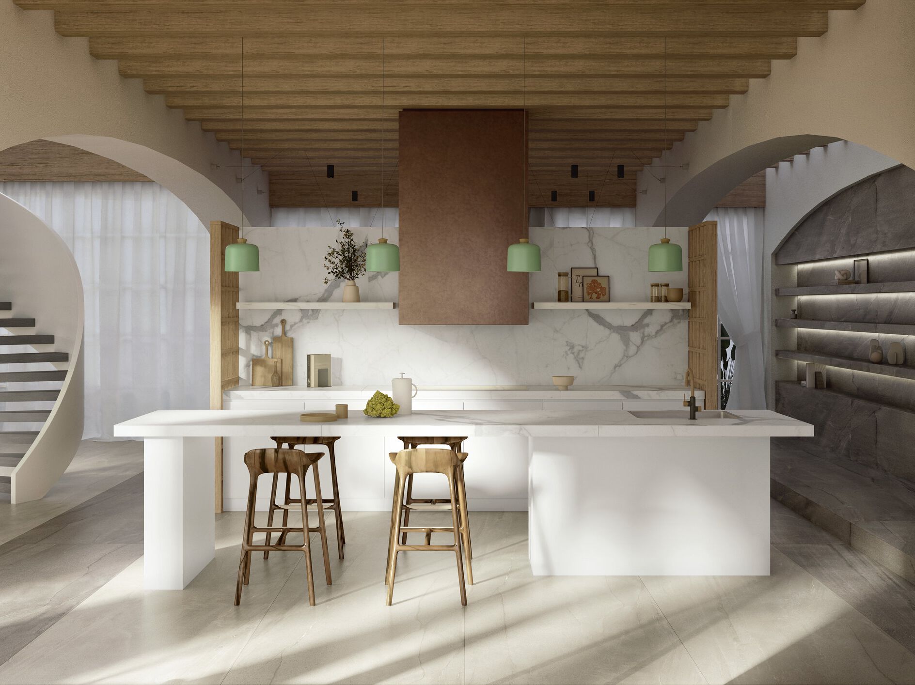 Пол / облицовка керамогранита с мраморным эффектом для интерьера ARIOSTEA MARBLE ACTIVE ARCH-00025854