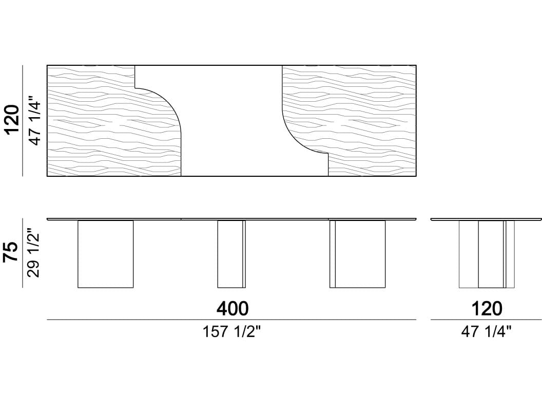 Прямоугольный обеденный стол из мрамора и дерева Arketipo MILLENNIUM ARCH-00151183 - Вид №8
