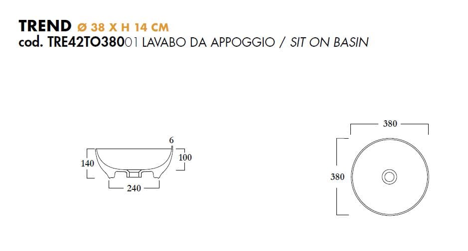 Керамическая круглая столешница Olympia Ceramica Trend ARCH-00003747 - Вид №1