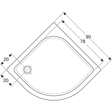 652200000 Угловой круглый душевой поддон Geberit Renova Geberit  - Вид №7