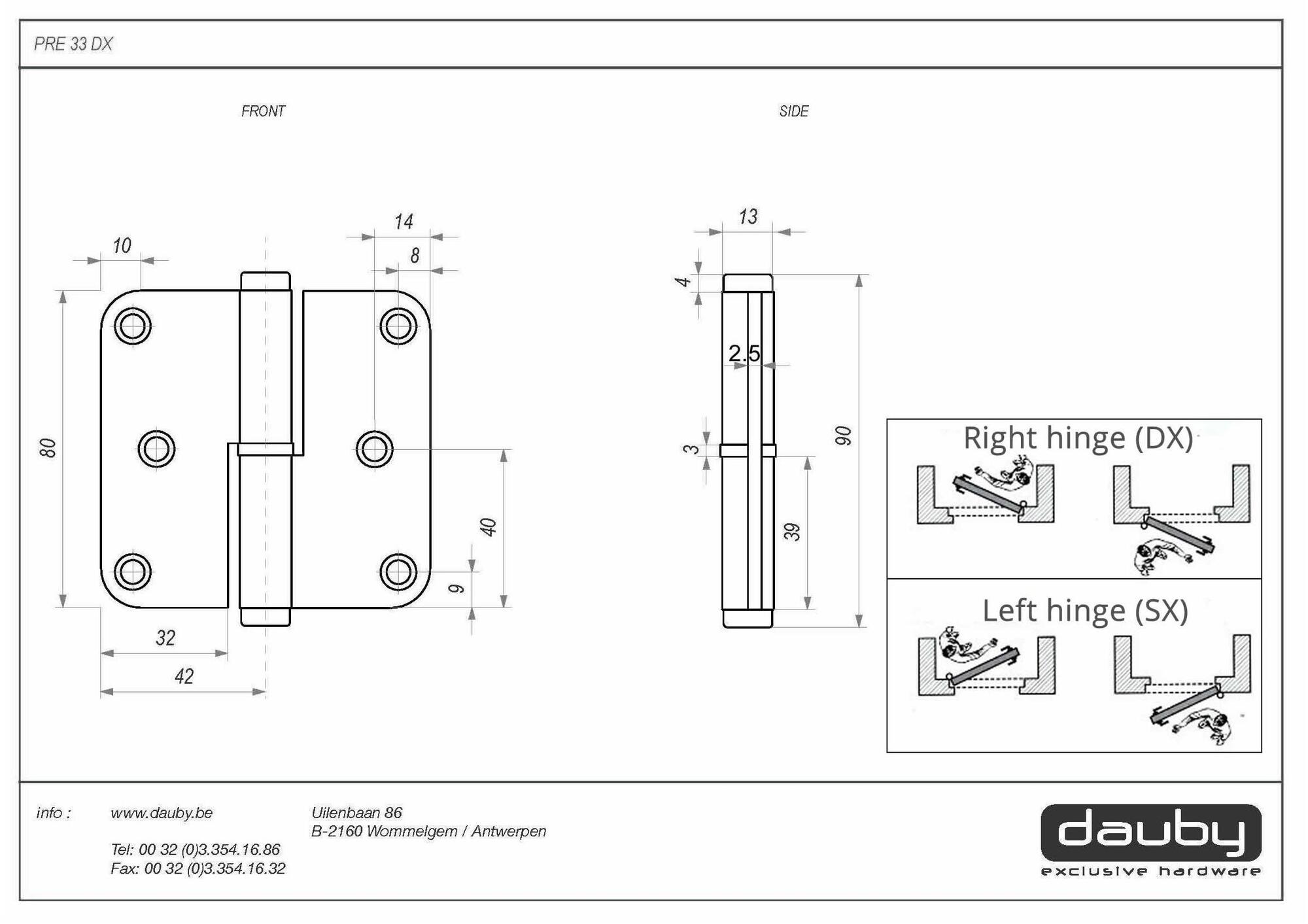 Dauby Дверные петли Pure® 9223 - Вид №1