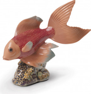 10669073 LLADRO Фигурка Lladro "Подводное спокойствие" 13х13см, оранжевый Фарфор