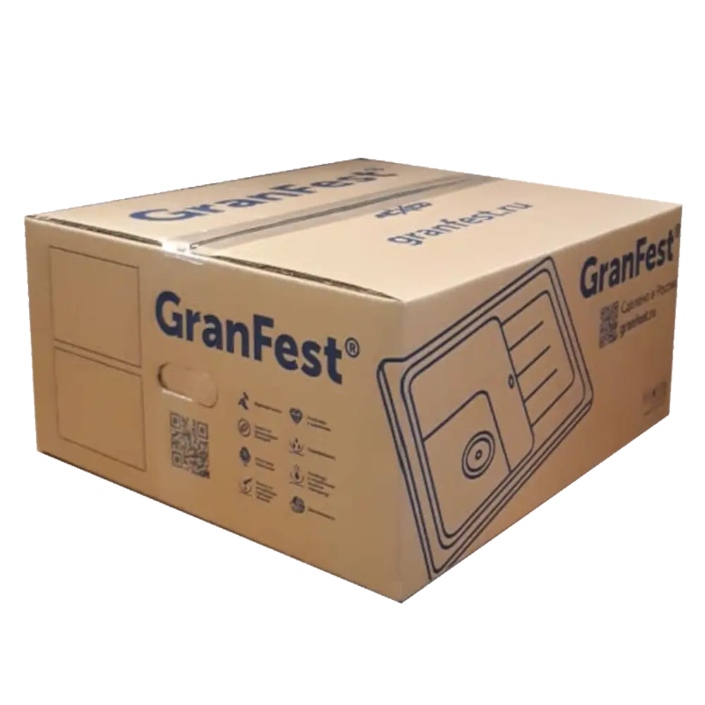 Мойка врезная Granfest Practik 420 41.7x41.7 см глубина чаши 19 см мрамор цвет черный 87970760 STLM-2122986  - Вид №3
