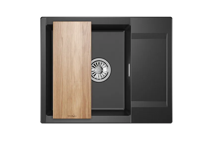 ES-6202, ШВАРЦ (чёрный металлик), кухонная мойка, кварц, ESTETICA GRANULA 6202-ST214 - Вид №3