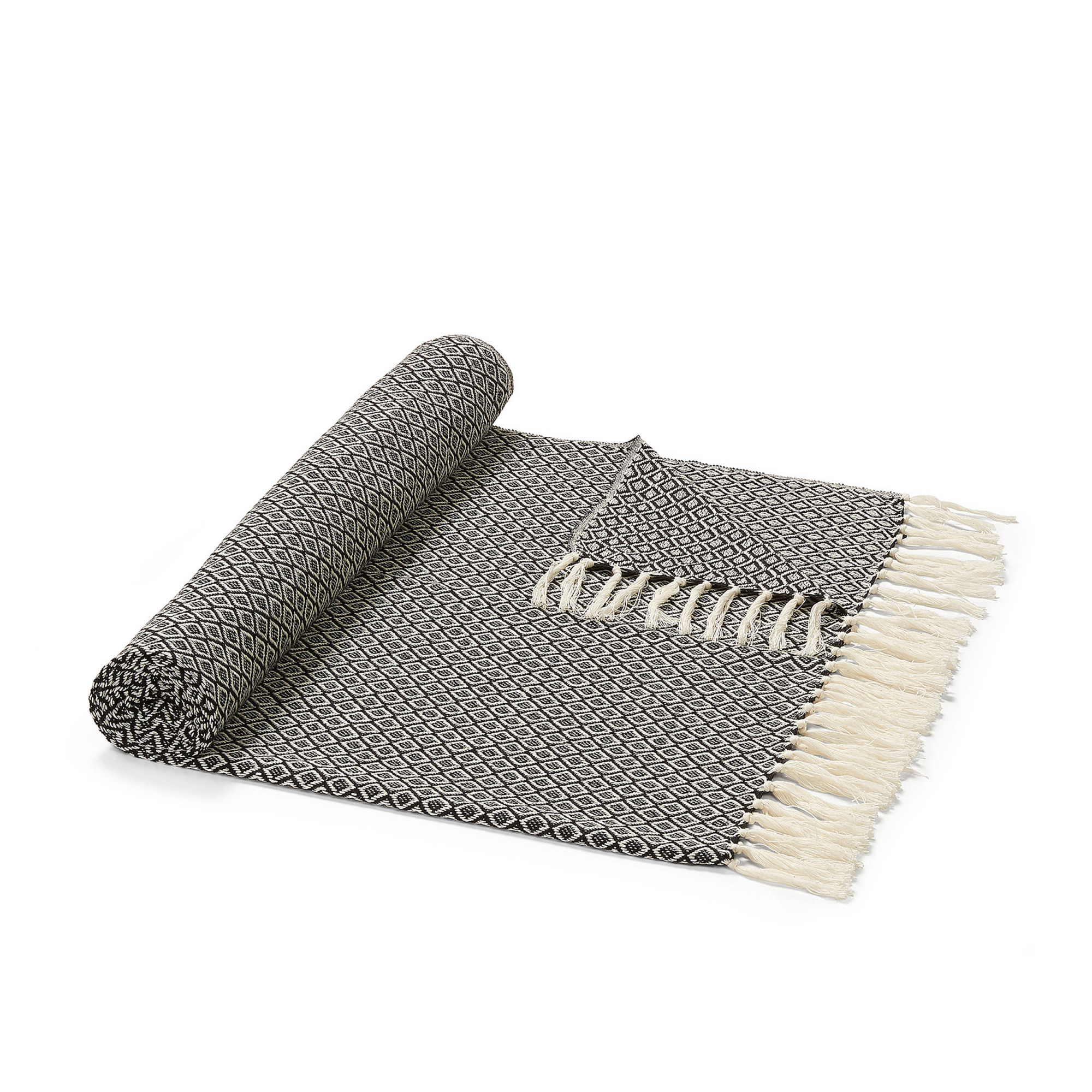 8433840513973 Плед chemps 130x170 черно-белый La forma 