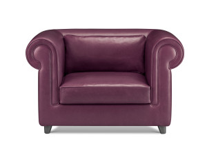 Кожаное кресло в стиле Честерфилд с подлокотниками