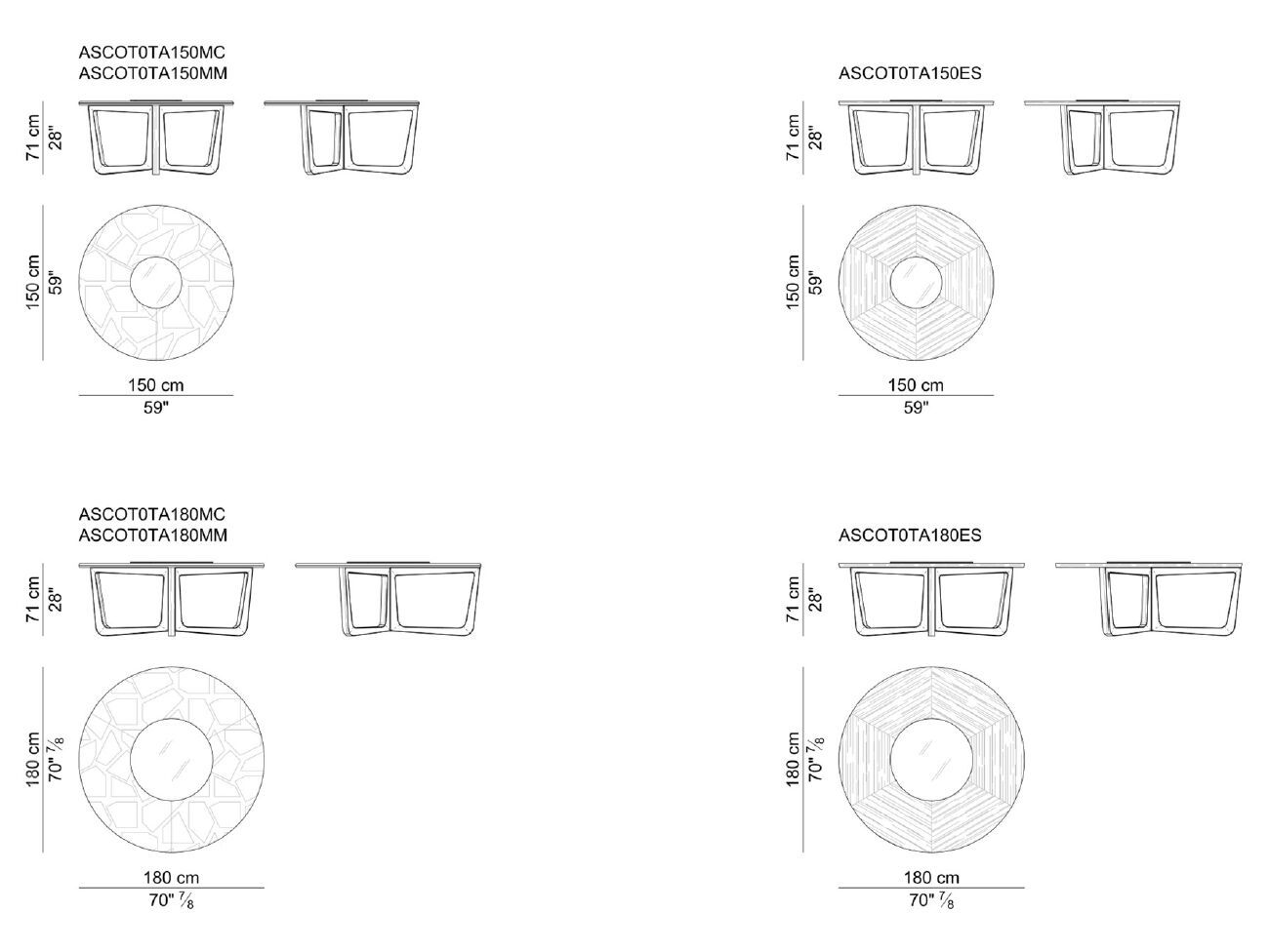 Круглый мраморный обеденный стол с Lazy Susan i 4 Mariani ASCOT ARCH-00082694 - Вид №10