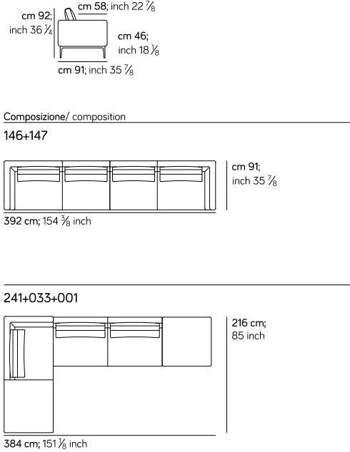 AMURA 3-х местный тканевый диван с шезлонгом Leonard Am024.022+123 - Вид №13