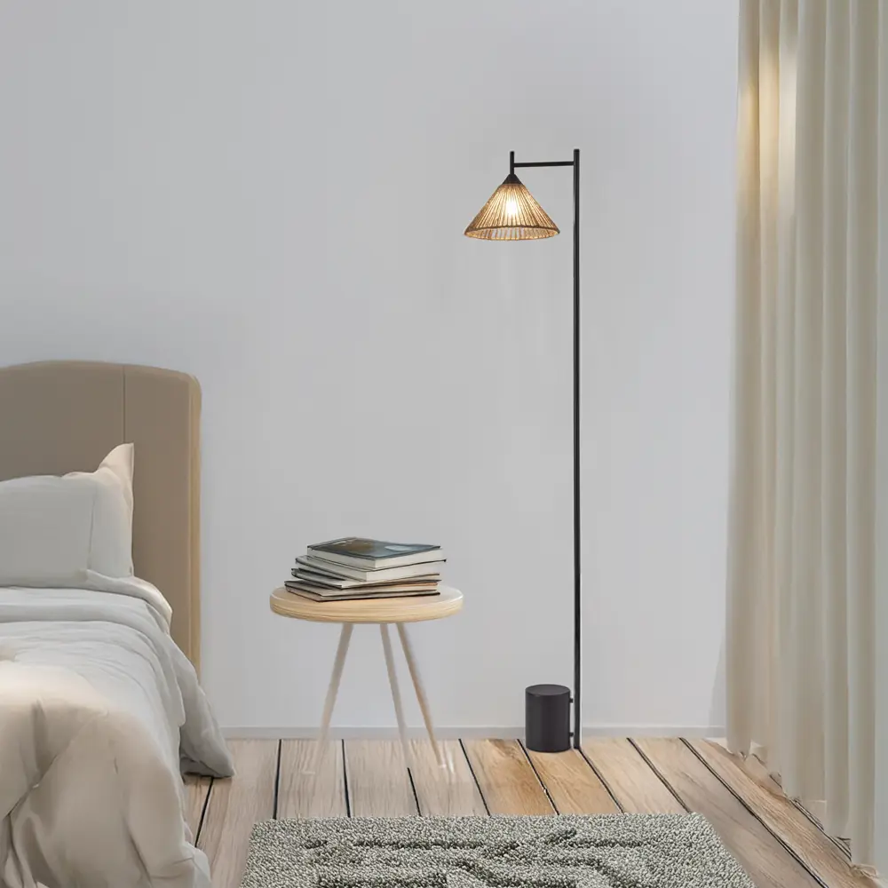 Торшер Freya Fils с плетеным абажуром в скандинавском стиле 89426765 STLM-1576200 - Вид №8