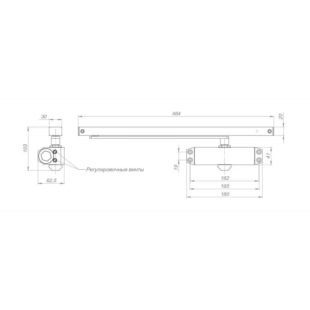 Доводчик дверной Ajax DCTR40-100 Slide для дверей 40-100 кг 89400188 STLM-1564743 - Вид №4