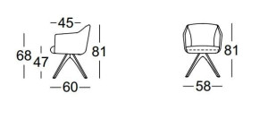 Кожаный стул с подлокотниками