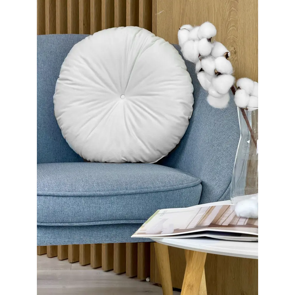 Подушка декоративная Linen Way d37 см бархат цвет кремовый STLM-2206153 - Вид №3