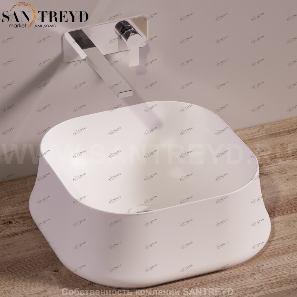 SH06BIANCOMATT Накладная раковина на столешницу  квадратная Simas Sharp