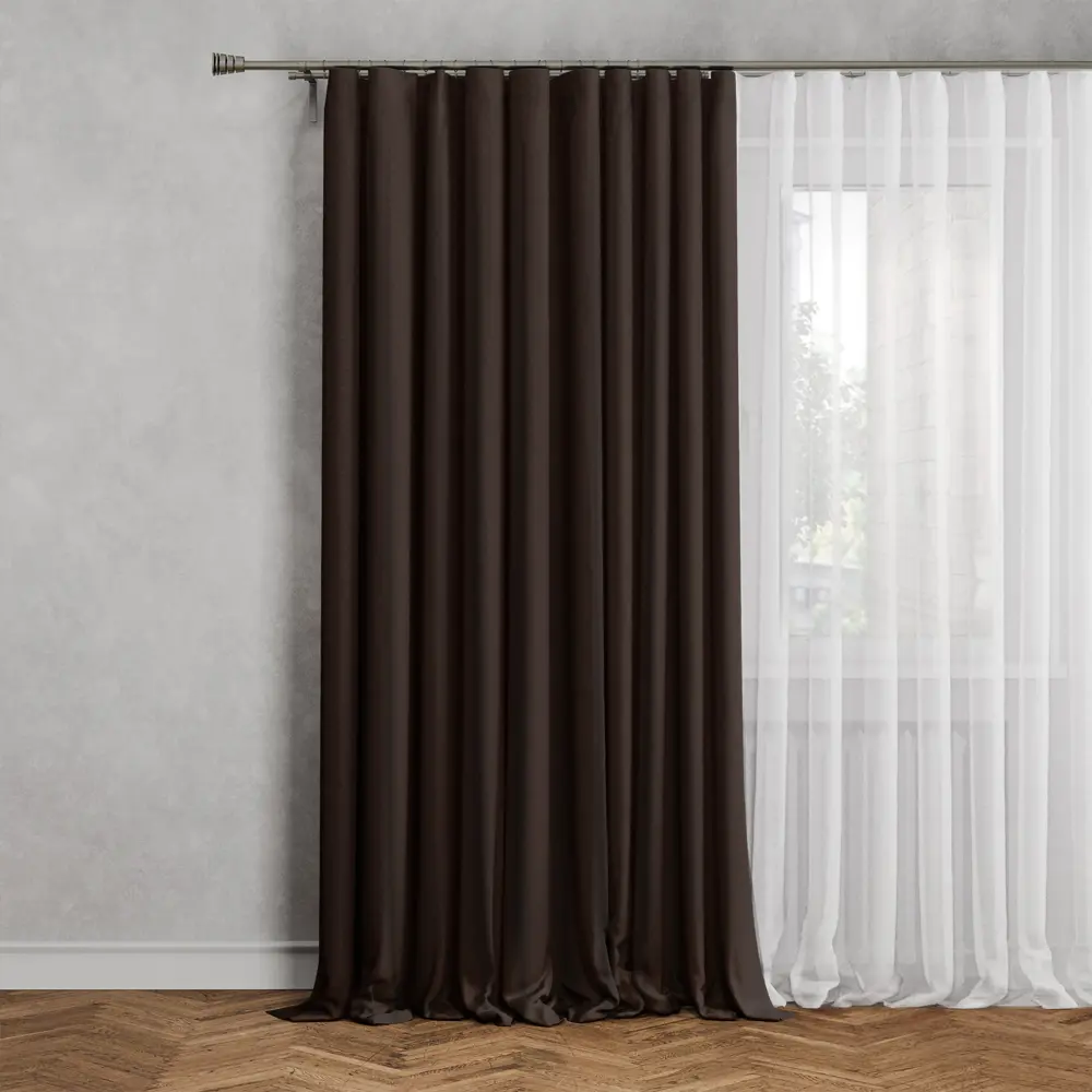 GARDEN Штора на ленте 200x280 см в элегантном коричневом цвете 89390608 STLM-1577461