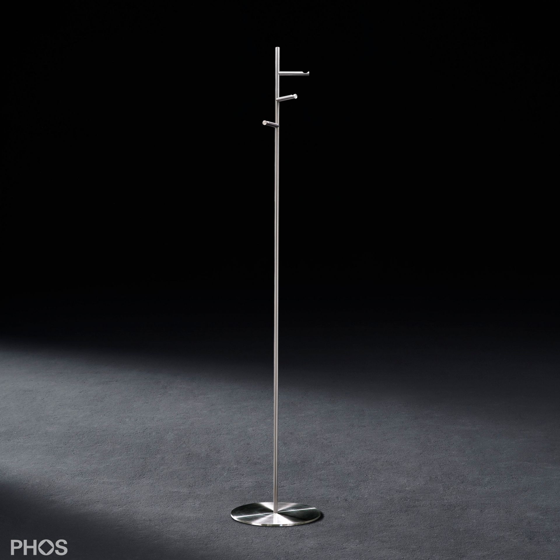 GSTH3VE-B Вешалка для полотенец и вешалка для верхней одежды с 3 вогнутыми крючками, основание: нержавеющая сталь. PHOS  - Вид №1