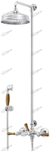 rvb Настенная душевая стойка из латуни с душевой лейкой 1935 wood 1936.11.65-cc