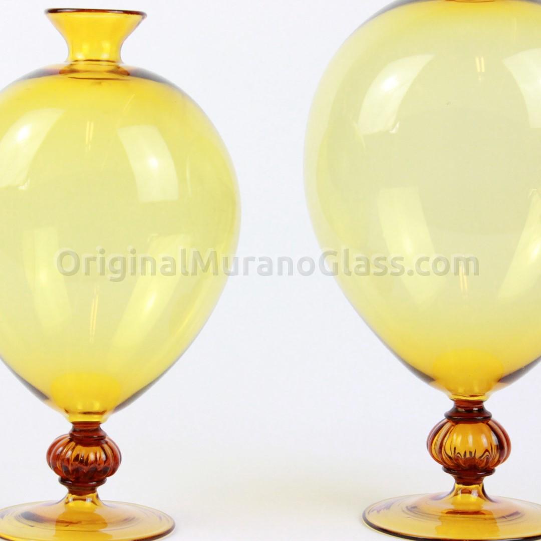 790 ORIGINALMURANOGLASS Ваза-сосуд желтая Веронезе - муранское стекло OMG 9 см  - Вид №1