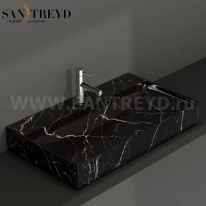 B6R81PN Подвесная раковина настенная прямоугольная Ceramica Globo T-EDGE черная