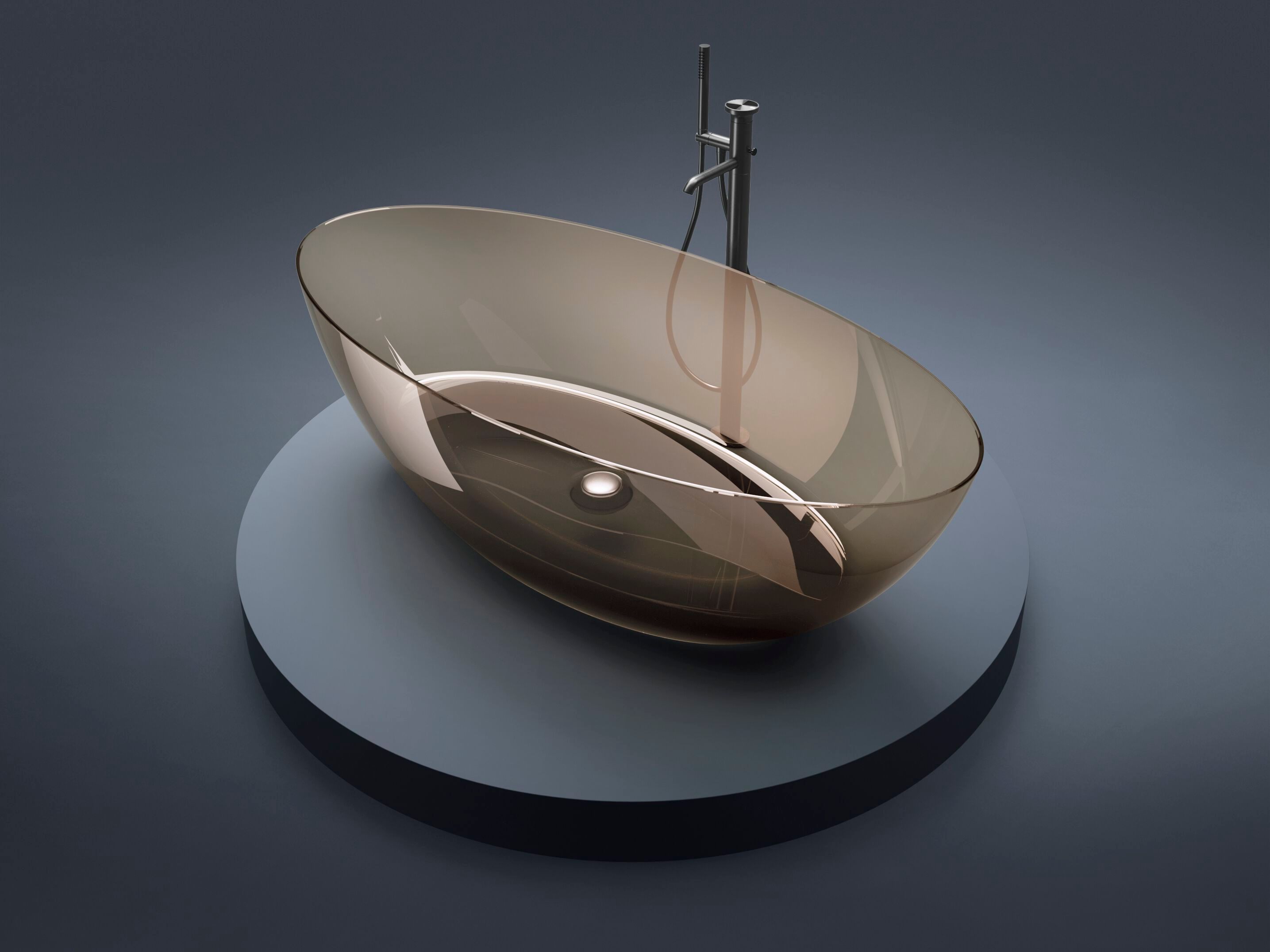 Ванна из овальной смолы Gruppo Treesse мебель для ванной комнаты-отдельно стоящие ванны ARCH-00131014 - Вид №3