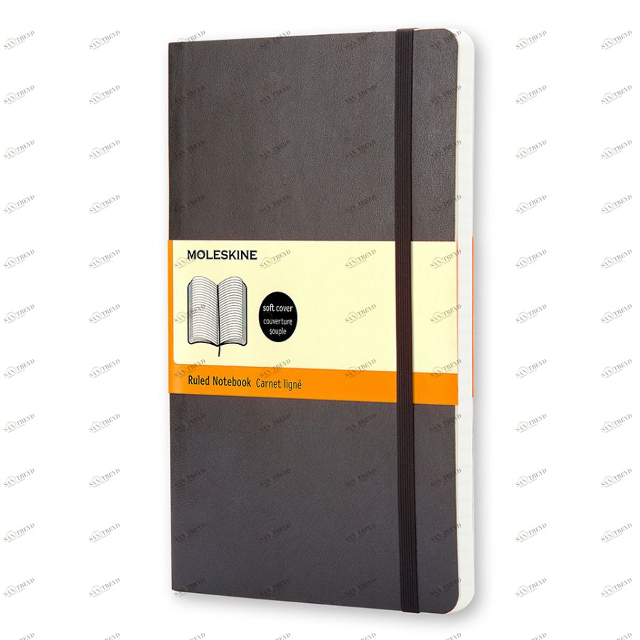 Блокнот Moleskine CLASSIC SOFT 90x140мм 192стр. линейка мягкая обложка фиксирующая резинка черный 385246