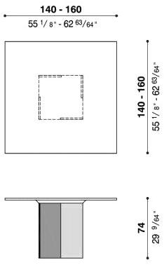 ACERBIS Квадратный мраморный стол со стальным основанием sun-id-1468826 - Вид №2