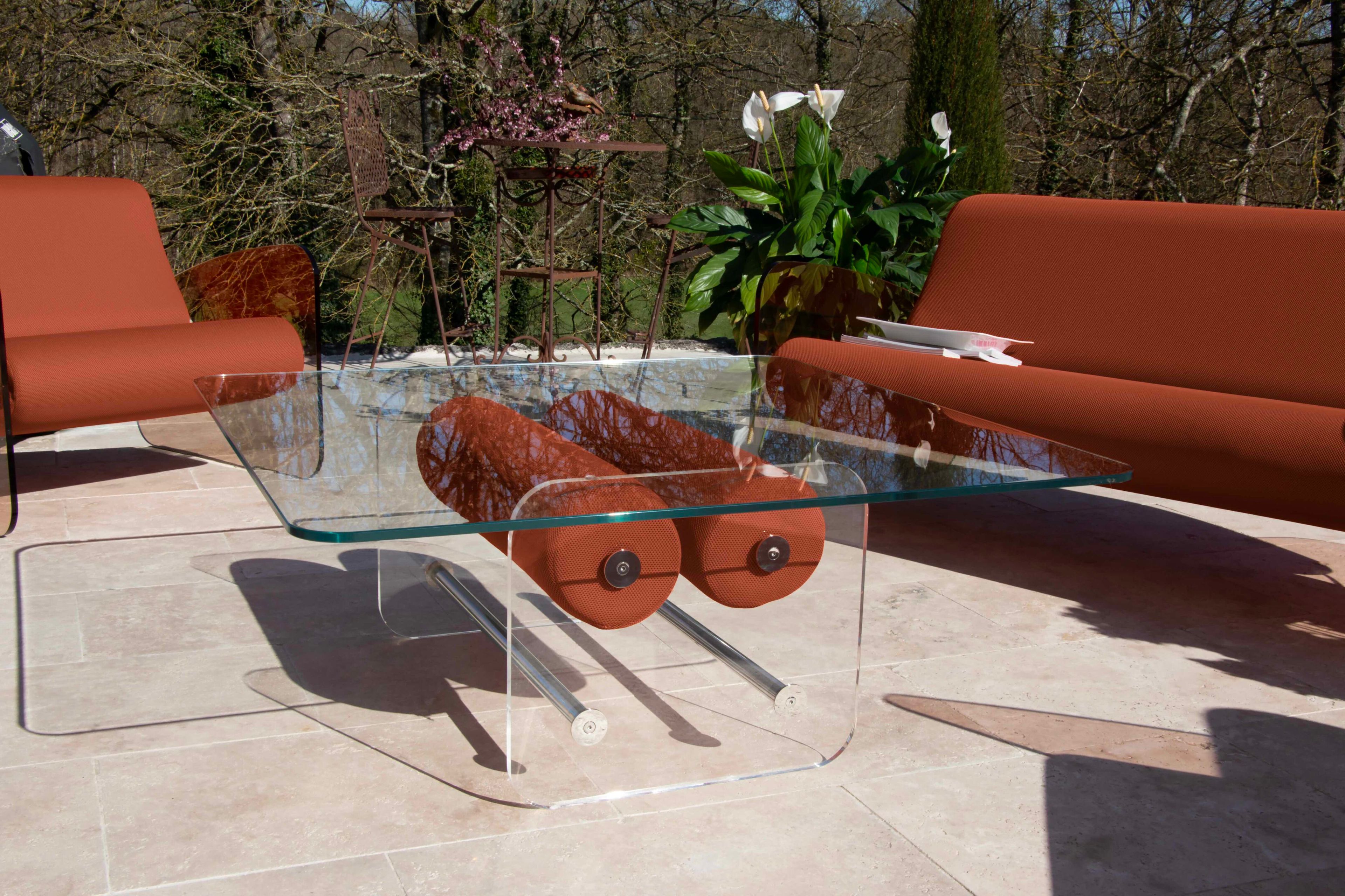 Квадратный стол из ПММА и стекла KUUMO COFFEE TABLE XL MW BROWN ARCH-00085355 - Вид №1