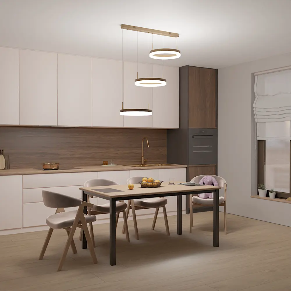 Люстра потолочная светодиодная диммируемая Ritter Rivo 52090 4 с д/у 72 Вт 17 м² 2700К-6500К цвет белый/золотой STLM-2184532 - Вид №11